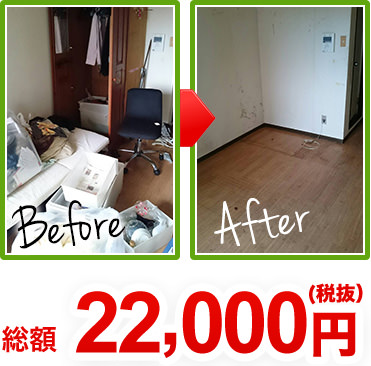 総額22,000円(税抜) case1のbeforeとafterの写真