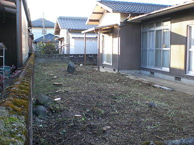 庭の掃除して綺麗になった風景